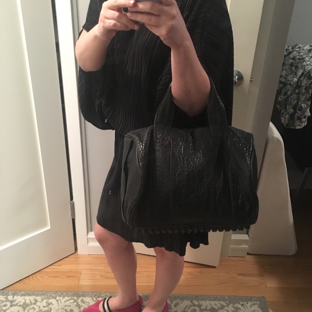 Alexander Wang pebbled leather bowler bag black